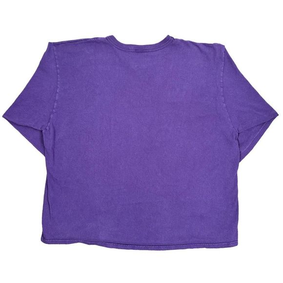 Vintage Champion Authentic Apparel Purple Blank Crew Neck Long Sleeve Tee - XXL - Picture 2 of 3